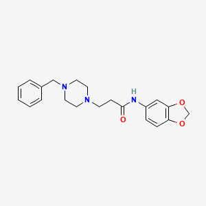 molecular formula C21H25N3O3 B2456944 N-(1,3-benzodioxol-5-yl)-3-(4-benzylpiperazin-1-yl)propanamide CAS No. 303017-86-9