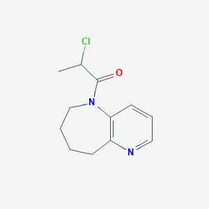 molecular formula C12H15ClN2O B2456945 2-Chloro-1-(6,7,8,9-tetrahydropyrido[3,2-b]azepin-5-yl)propan-1-one CAS No. 2411221-99-1