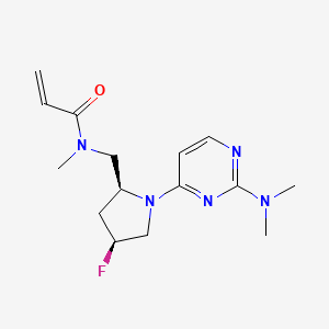 molecular formula C15H22FN5O B2456957 N-{[(2S,4S)-1-[2-(Dimethylamino)pyrimidin-4-YL]-4-fluoropyrrolidin-2-YL]methyl}-N-methylprop-2-enamide CAS No. 2128674-29-1