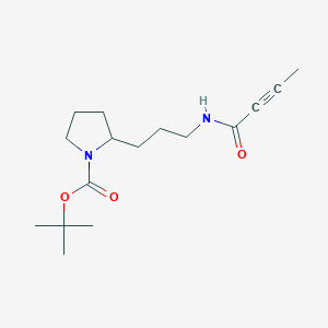 molecular formula C16H26N2O3 B2456986 Tert-butyl 2-[3-(but-2-ynoylamino)propyl]pyrrolidine-1-carboxylate CAS No. 2411294-07-8