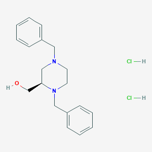 molecular formula C19H26Cl2N2O B2456990 (R)-(1,4-Dibenzylpiperazin-2-yl)methanol dihydrochloride CAS No. 2225787-90-4