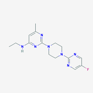 molecular formula C15H20FN7 B2456991 N-Ethyl-2-[4-(5-fluoropyrimidin-2-yl)piperazin-1-yl]-6-methylpyrimidin-4-amine CAS No. 2415470-75-4