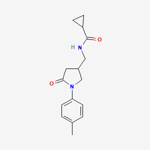 N-((5-oxo-1-(p-tolyl)pyrrolidin-3-yl)methyl)cyclopropanecarboxamide