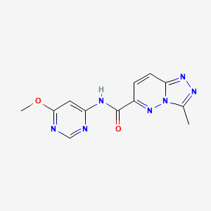 molecular formula C12H11N7O2 B2457013 N-(6-Methoxypyrimidin-4-yl)-3-methyl-[1,2,4]triazolo[4,3-b]pyridazine-6-carboxamide CAS No. 2415454-60-1