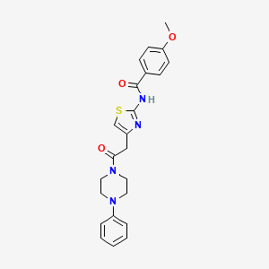 4-methoxy-N-(4-(2-oxo-2-(4-phenylpiperazin-1-yl)ethyl)thiazol-2-yl)benzamide