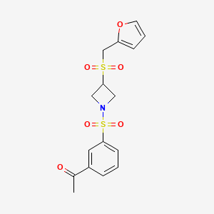 1-(3-((3-((Furan-2-ylmethyl)sulfonyl)azetidin-1-yl)sulfonyl)phenyl)ethanone