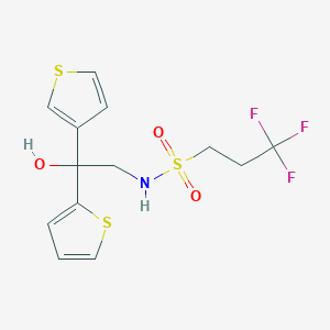 3,3,3-trifluoro-N-(2-hydroxy-2-(thiophen-2-yl)-2-(thiophen-3-yl)ethyl)propane-1-sulfonamide