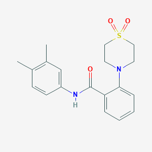 N-(3,4-dimethylphenyl)-2-(1,1-dioxo-1,4-thiazinan-4-yl)benzamide