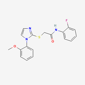 N-(2-fluorophenyl)-2-[1-(2-methoxyphenyl)imidazol-2-yl]sulfanylacetamide