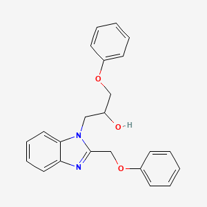 molecular formula C23H22N2O3 B2457068 1-phenoxy-3-[2-(phenoxymethyl)-1H-1,3-benzodiazol-1-yl]propan-2-ol CAS No. 1019140-04-5