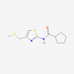 N-(4-((methylthio)methyl)thiazol-2-yl)cyclopentanecarboxamide