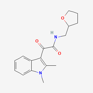 2-(1,2-dimethyl-1H-indol-3-yl)-2-oxo-N-((tetrahydrofuran-2-yl)methyl)acetamide
