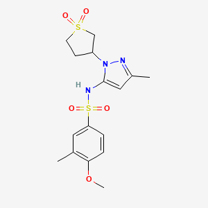 N-(1-(1,1-dioxidotetrahydrothiophen-3-yl)-3-methyl-1H-pyrazol-5-yl)-4-methoxy-3-methylbenzenesulfonamide