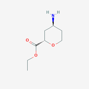 molecular formula C8H15NO3 B2457095 Ethyl trans-4-aminotetrahydropyran-2-carboxylate CAS No. 2137606-46-1