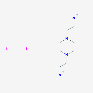 molecular formula C14H34I2N4 B024571 Ammonium, (1,4-piperazinediyldiethylene)bis(trimethyl-, diiodide CAS No. 109495-32-1