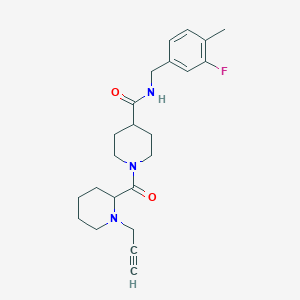 N-[(3-fluoro-4-methylphenyl)methyl]-1-(1-prop-2-ynylpiperidine-2-carbonyl)piperidine-4-carboxamide