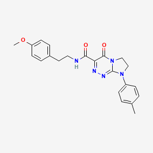 molecular formula C22H23N5O3 B2457113 N-(4-methoxyphenethyl)-4-oxo-8-(p-tolyl)-4,6,7,8-tetrahydroimidazo[2,1-c][1,2,4]triazine-3-carboxamide CAS No. 946360-73-2