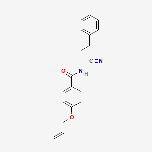 molecular formula C21H22N2O2 B2457115 N-(1-cyano-1-methyl-3-phenylpropyl)-4-(prop-2-en-1-yloxy)benzamide CAS No. 1427581-66-5
