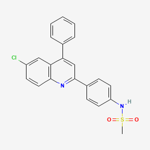 molecular formula C22H17ClN2O2S B2457126 N-[4-(6-chloro-4-phenylquinolin-2-yl)phenyl]methanesulfonamide CAS No. 710986-91-7