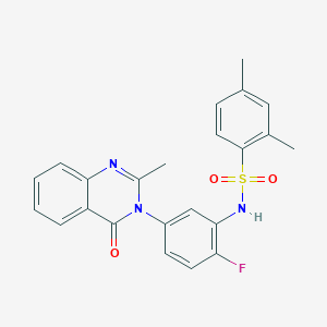 molecular formula C23H20FN3O3S B2457159 N-(2-fluoro-5-(2-methyl-4-oxoquinazolin-3(4H)-yl)phenyl)-2,4-dimethylbenzenesulfonamide CAS No. 899969-79-0