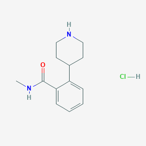molecular formula C13H19ClN2O B2457180 N-Methyl-2-(piperidin-4-yl)benzamide hydrochloride CAS No. 2244085-61-6