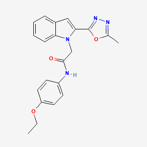 molecular formula C21H20N4O3 B2457196 N-(4-ethoxyphenyl)-2-[2-(5-methyl-1,3,4-oxadiazol-2-yl)-1H-indol-1-yl]acetamide CAS No. 923216-74-4