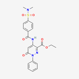 molecular formula C22H22N4O6S B2457245 ethyl 4-[4-(dimethylsulfamoyl)benzamido]-6-oxo-1-phenyl-1,6-dihydropyridazine-3-carboxylate CAS No. 946312-76-1
