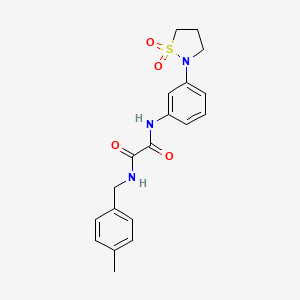 molecular formula C19H21N3O4S B2457251 N1-(3-(1,1-dioxidoisothiazolidin-2-yl)phenyl)-N2-(4-methylbenzyl)oxalamide CAS No. 1105206-30-1