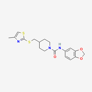 N-(benzo[d][1,3]dioxol-5-yl)-4-(((4-methylthiazol-2-yl)thio)methyl)piperidine-1-carboxamide