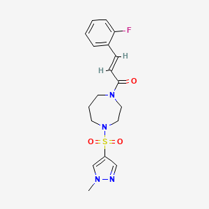 (E)-3-(2-fluorophenyl)-1-(4-((1-methyl-1H-pyrazol-4-yl)sulfonyl)-1,4-diazepan-1-yl)prop-2-en-1-one