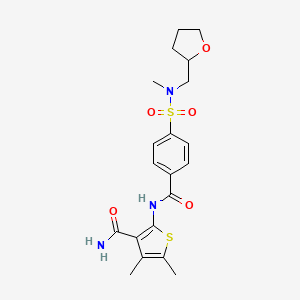 4,5-dimethyl-2-(4-(N-methyl-N-((tetrahydrofuran-2-yl)methyl)sulfamoyl)benzamido)thiophene-3-carboxamide