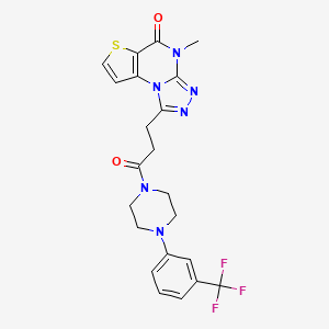 4-methyl-1-(3-oxo-3-(4-(3-(trifluoromethyl)phenyl)piperazin-1-yl)propyl)thieno[2,3-e][1,2,4]triazolo[4,3-a]pyrimidin-5(4H)-one