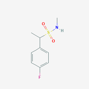 molecular formula C9H12FNO2S B2457344 1-(4-fluorophenyl)-N-methylethane-1-sulfonamide CAS No. 2137735-50-1