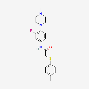 molecular formula C20H24FN3OS B2457348 N-[3-fluoro-4-(4-methylpiperazino)phenyl]-2-[(4-methylphenyl)sulfanyl]acetamide CAS No. 866136-82-5