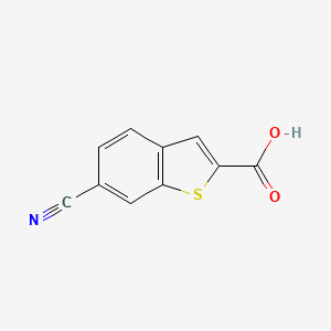 molecular formula C10H5NO2S B2457369 6-Cyano-1-benzothiophene-2-carboxylic acid CAS No. 105212-28-0