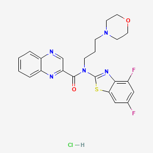 molecular formula C23H22ClF2N5O2S B2457388 N-(4,6-difluorobenzo[d]thiazol-2-yl)-N-(3-morpholinopropyl)quinoxaline-2-carboxamide hydrochloride CAS No. 1351619-66-3