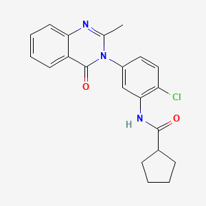 molecular formula C21H20ClN3O2 B2457399 N-(2-chloro-5-(2-methyl-4-oxoquinazolin-3(4H)-yl)phenyl)cyclopentanecarboxamide CAS No. 899980-12-2