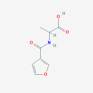 molecular formula C8H9NO4 B2457410 2-(Furan-3-ylformamido)propanoic acid CAS No. 1397002-01-5