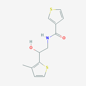 molecular formula C12H13NO2S2 B2457416 N-[2-hydroxy-2-(3-methylthiophen-2-yl)ethyl]thiophene-3-carboxamide CAS No. 1351605-53-2