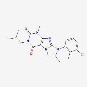 molecular formula C20H22ClN5O2 B2457462 8-(3-chloro-2-methylphenyl)-1,7-dimethyl-3-(2-methylpropyl)-1H,2H,3H,4H,8H-imidazo[1,2-g]purine-2,4-dione CAS No. 887467-52-9