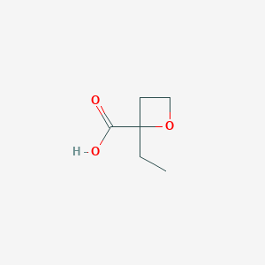 molecular formula C6H10O3 B2457475 2-Ethyloxetane-2-carboxylic acid CAS No. 861534-42-1