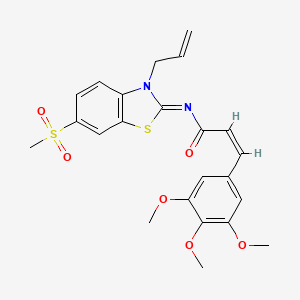 molecular formula C23H24N2O6S2 B2457482 (2Z,NE)-N-(3-allyl-6-(methylsulfonyl)benzo[d]thiazol-2(3H)-ylidene)-3-(3,4,5-trimethoxyphenyl)acrylamide CAS No. 1173406-48-8