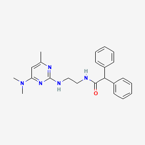 molecular formula C23H27N5O B2457496 N-(2-((4-(dimethylamino)-6-methylpyrimidin-2-yl)amino)ethyl)-2,2-diphenylacetamide CAS No. 1207024-15-4