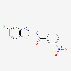 molecular formula C15H10ClN3O3S B2457528 N-(5-chloro-4-methyl-1,3-benzothiazol-2-yl)-3-nitrobenzamide CAS No. 912760-05-5