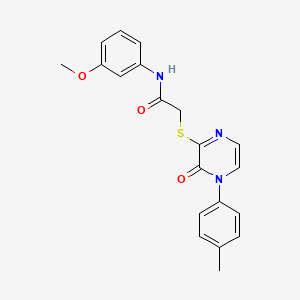 molecular formula C20H19N3O3S B2457563 N-(3-methoxyphenyl)-2-{[4-(4-methylphenyl)-3-oxo-3,4-dihydropyrazin-2-yl]sulfanyl}acetamide CAS No. 941888-08-0