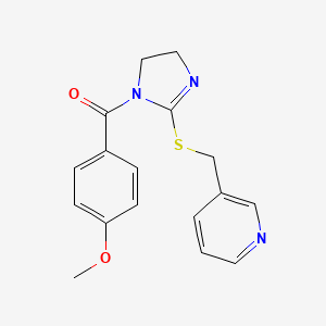 (4-Methoxyphenyl)-[2-(pyridin-3-ylmethylsulfanyl)-4,5-dihydroimidazol-1-yl]methanone