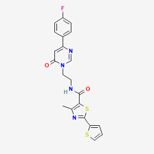 N-(2-(4-(4-fluorophenyl)-6-oxopyrimidin-1(6H)-yl)ethyl)-4-methyl-2-(thiophen-2-yl)thiazole-5-carboxamide
