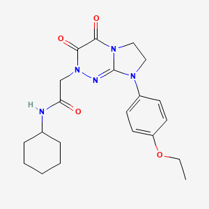 molecular formula C21H27N5O4 B2457582 N-cyclohexyl-2-(8-(4-ethoxyphenyl)-3,4-dioxo-3,4,7,8-tetrahydroimidazo[2,1-c][1,2,4]triazin-2(6H)-yl)acetamide CAS No. 941936-29-4