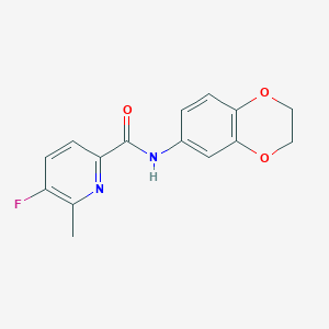 molecular formula C15H13FN2O3 B2457638 N-(2,3-Dihydro-1,4-benzodioxin-6-yl)-5-fluoro-6-methylpyridine-2-carboxamide CAS No. 2415452-75-2