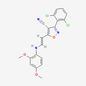 3-(2,6-Dichlorophenyl)-5-[2-(2,4-dimethoxyanilino)vinyl]-4-isoxazolecarbonitrile